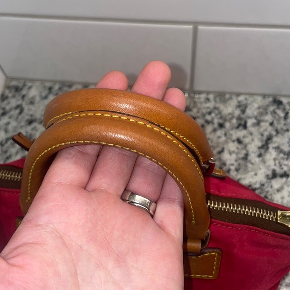 Dooney & Bourke Red Nylon Mini Tote with Leather Trim, Leather Trim, Vintage❤️ - Picture 7 of 10